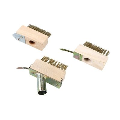 Steel Wire Weeding Brush With Special Hard Plated Copper Wire Brush Long Handle Solid Wood Garden Weeding Brush Floor Seam Brush