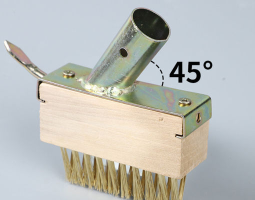 Steel Wire Weeding Brush With Special Hard Plated Copper Wire Brush Long Handle Solid Wood Garden Weeding Brush Floor Seam Brush