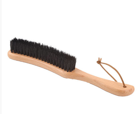 Customized LOGO Coat Hat Cleaning Dust Brush Horsehair Pig Hair Plastic Dusting Brush Wooden Brush