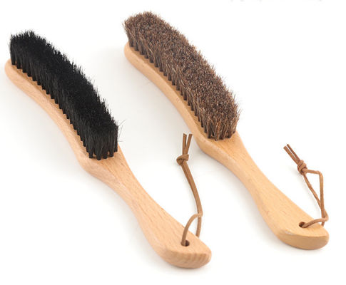 Customized LOGO Coat Hat Cleaning Dust Brush Horsehair Pig Hair Plastic Dusting Brush Wooden Brush