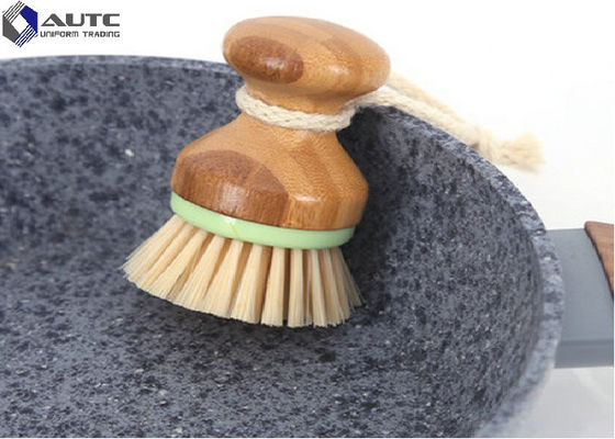 Natural Bamboo Housekeeping Brushes For Pot Sink Kitchen Cleaning Scrubber
