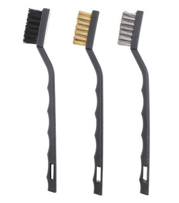 3 Pcs Mini Wire Brush Set Steel Brass Pp Handheld Cleaning Polishing Metal Rust Brush