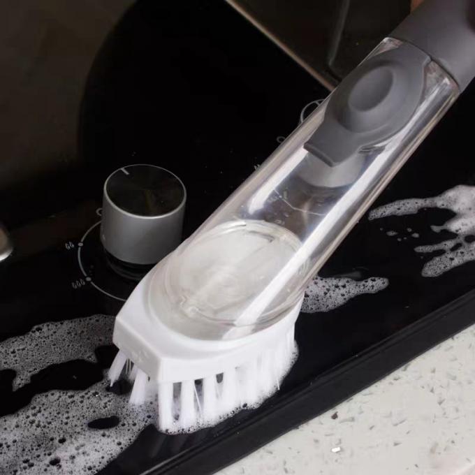 Küchen-bürsten Handteller-Reinigungs-Topf automatische Seifen-zugeführte Teller-Bürsten-langer Griff-saubere Bürste